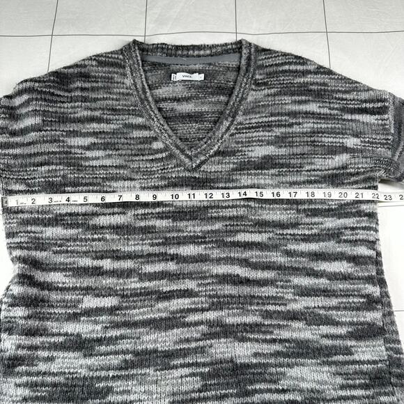Vince Sweater Womens Small Gray Wool Silk V-Neck Oversized Pullover Space Dye - Picture 7 of 8